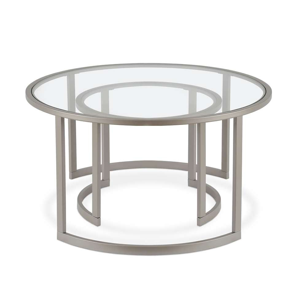 Hudson & Canal - Mitera Round Nested Coffee Table in Satin Nickel - CT0154 veiw 3