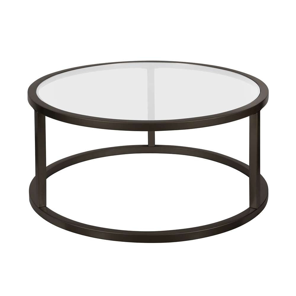 Hudson & Canal - Parker 35in Wide Round Coffee Table in Blackened Bronze - CT0250 veiw 1