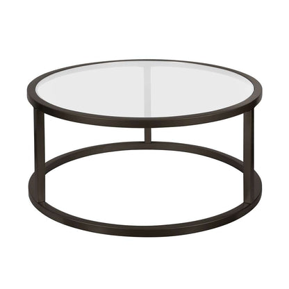 Hudson & Canal - Parker 35in Wide Round Coffee Table in Blackened Bronze - CT0250 veiw 1