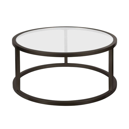 Hudson & Canal - Parker 35in Wide Round Coffee Table in Blackened Bronze - CT0250 veiw 1