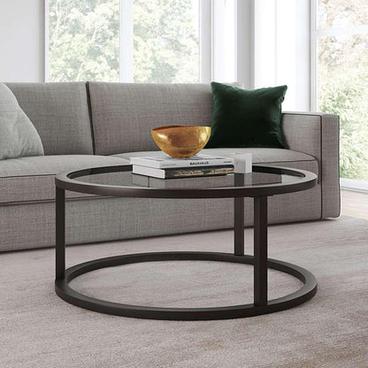 Hudson & Canal - Parker 35in Wide Round Coffee Table in Blackened Bronze - CT0250 veiw 2