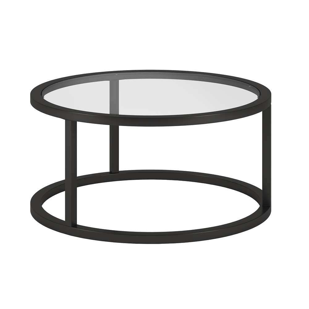 Hudson & Canal - Parker 35in Wide Round Coffee Table in Blackened Bronze - CT0250 veiw 3