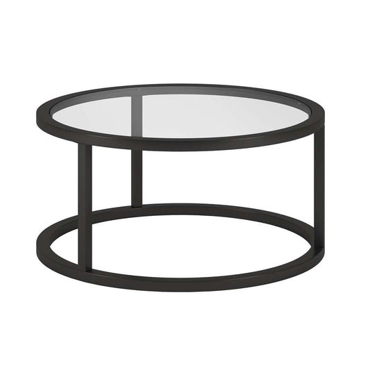 Hudson & Canal - Parker 35in Wide Round Coffee Table in Blackened Bronze - CT0250 veiw 3