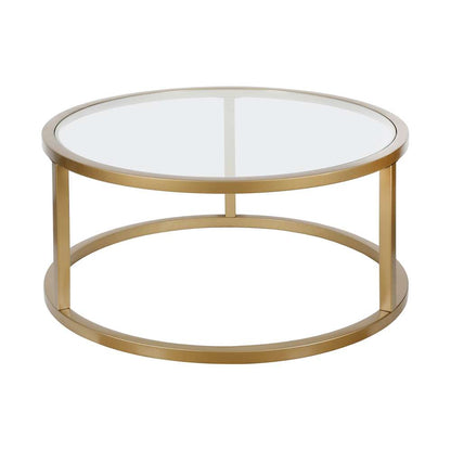 Hudson & Canal - Parker 35in Wide Round Coffee Table in Brass - CT0251 veiw 3