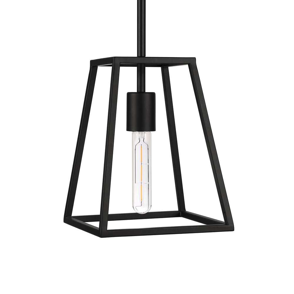 Hudson & Canal - Rhom 8in Wide Open-Framed Pendant in Blackened Bronze/No Shade - PD0342 veiw 1
