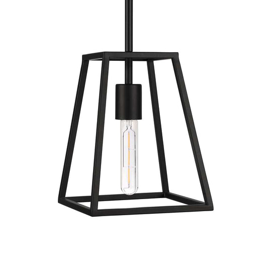 Hudson & Canal - Rhom 8in Wide Open-Framed Pendant in Blackened Bronze/No Shade - PD0342 veiw 1