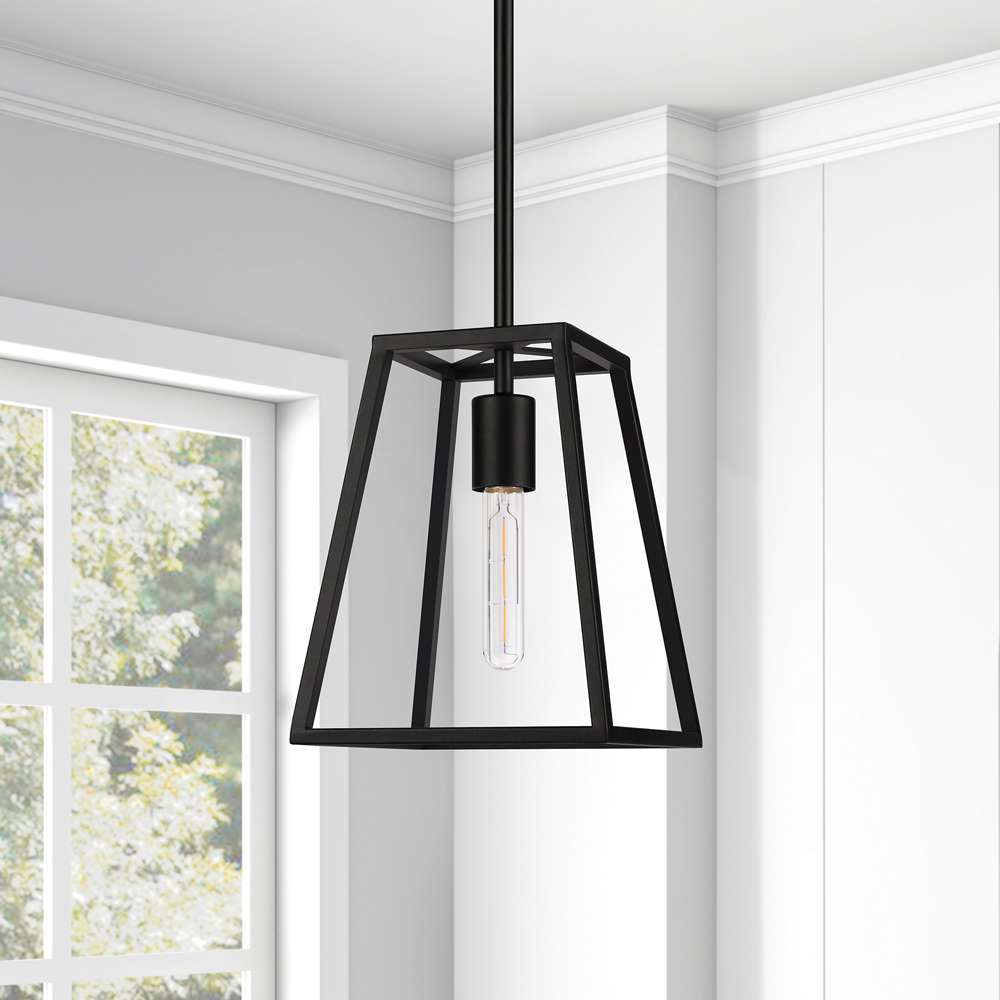 Hudson & Canal - Rhom 8in Wide Open-Framed Pendant in Blackened Bronze/No Shade - PD0342 veiw 2
