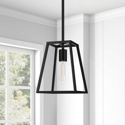 Hudson & Canal - Rhom 8in Wide Open-Framed Pendant in Blackened Bronze/No Shade - PD0342 veiw 2