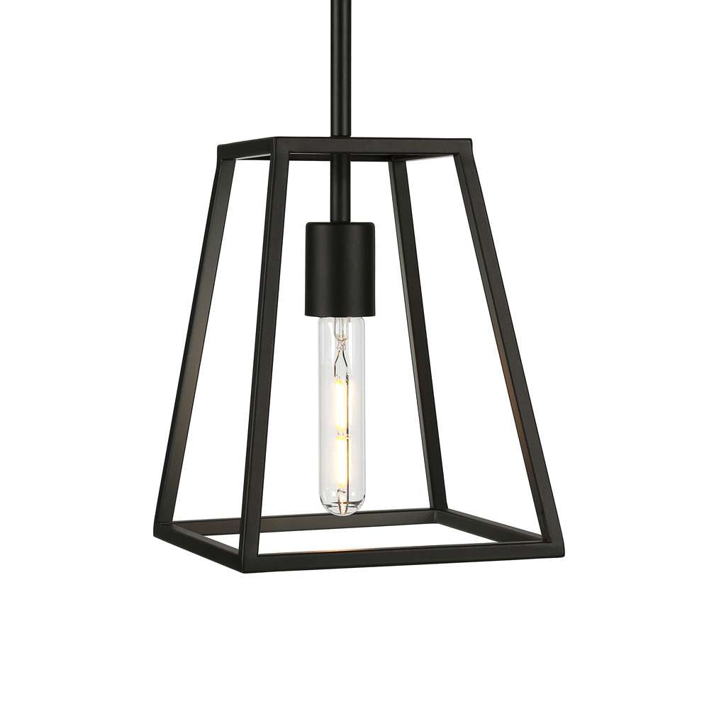 Hudson & Canal - Rhom 8in Wide Open-Framed Pendant in Blackened Bronze/No Shade - PD0342 veiw 3