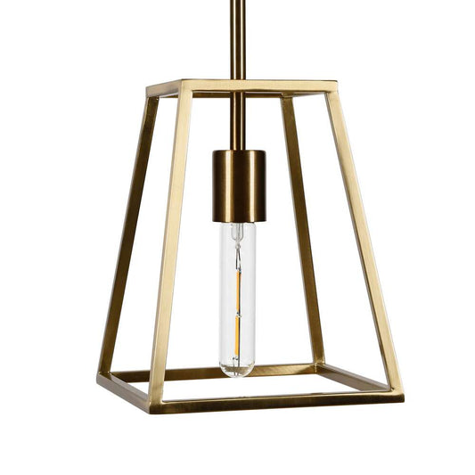 Hudson & Canal - Rhom 8in Wide Open-Framed Pendant in Brass/No Shade - PD0343 veiw 1