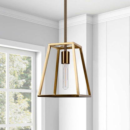Hudson & Canal - Rhom 8in Wide Open-Framed Pendant in Brass/No Shade - PD0343 veiw 2