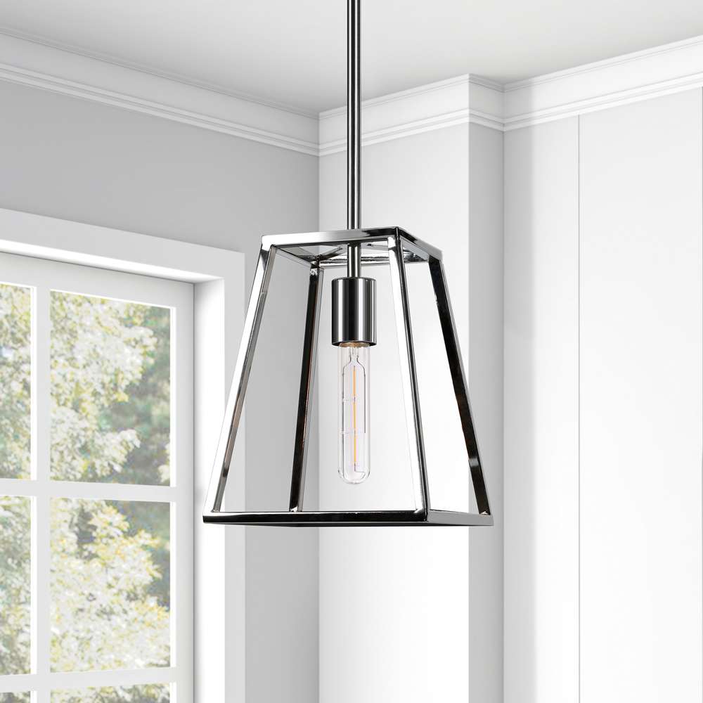 Hudson & Canal - Rhom 8in Wide Open-Framed Pendant in Polished Nickel/No Shade - PD0344 veiw 2