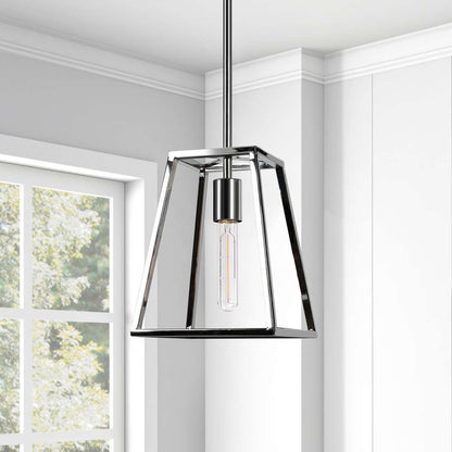 Hudson & Canal - Rhom 8in Wide Open-Framed Pendant in Polished Nickel/No Shade - PD0344 veiw 2