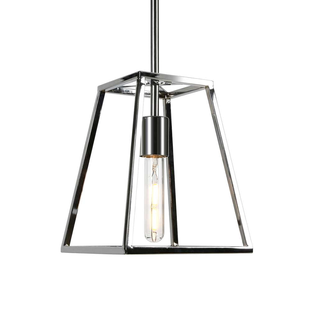 Hudson & Canal - Rhom 8in Wide Open-Framed Pendant in Polished Nickel/No Shade - PD0344 veiw 3