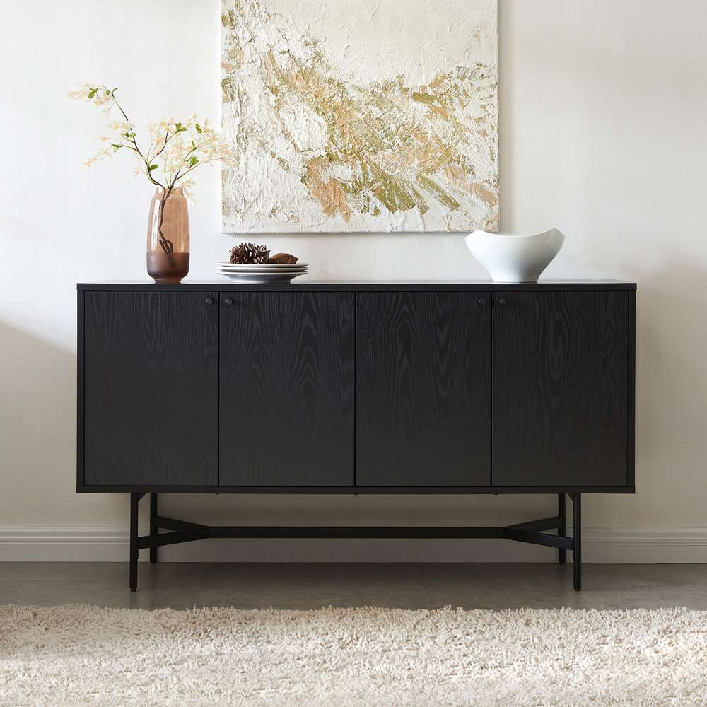 Hudson & Canal - Richmond 58in Wide Rectangular Buffet Table in Black Grain - BF1961 veiw 2