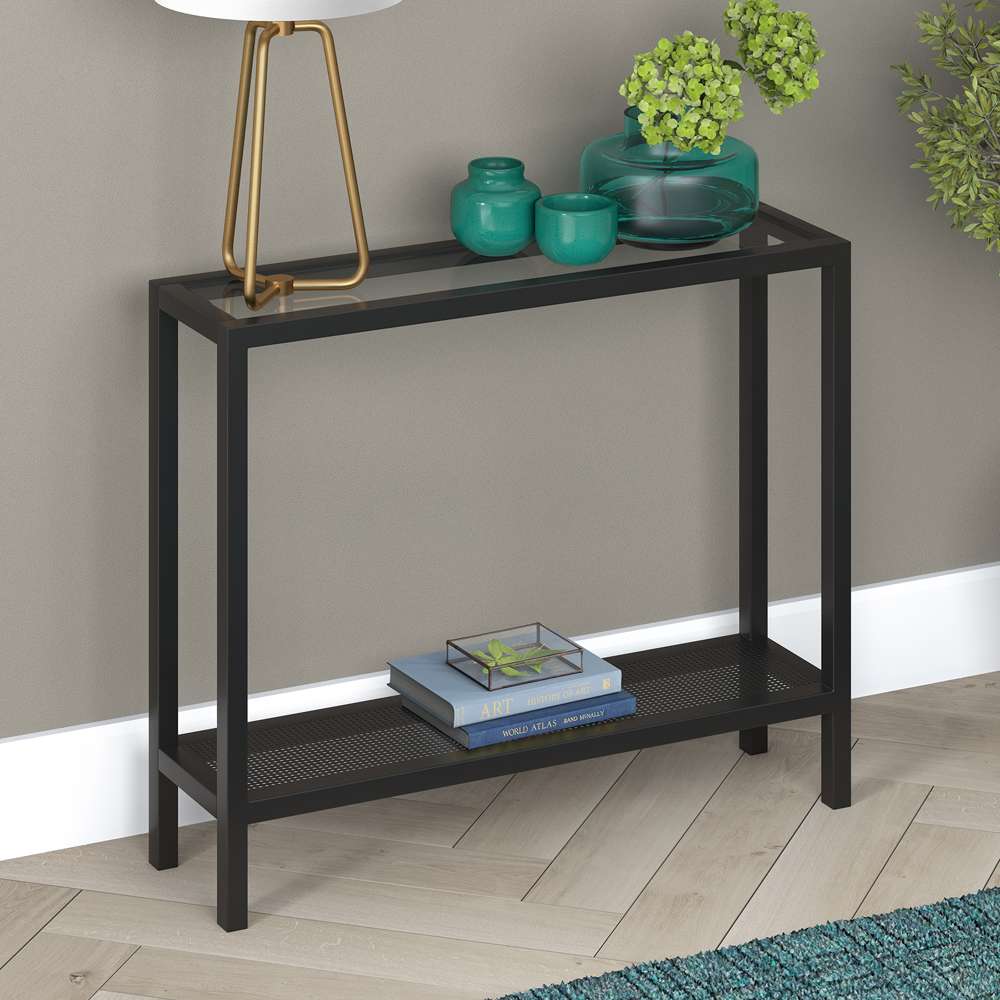 Hudson & Canal - Rigan 36in Wide Rectangular Console Table in Blackened Bronze - AT0108 veiw 2