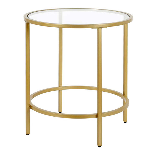 Hudson & Canal - Sivil 20in Wide Round Side Table in Brass - ST0654 veiw 1
