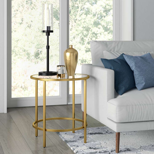 Hudson & Canal - Sivil 20in Wide Round Side Table in Brass - ST0654 veiw 2