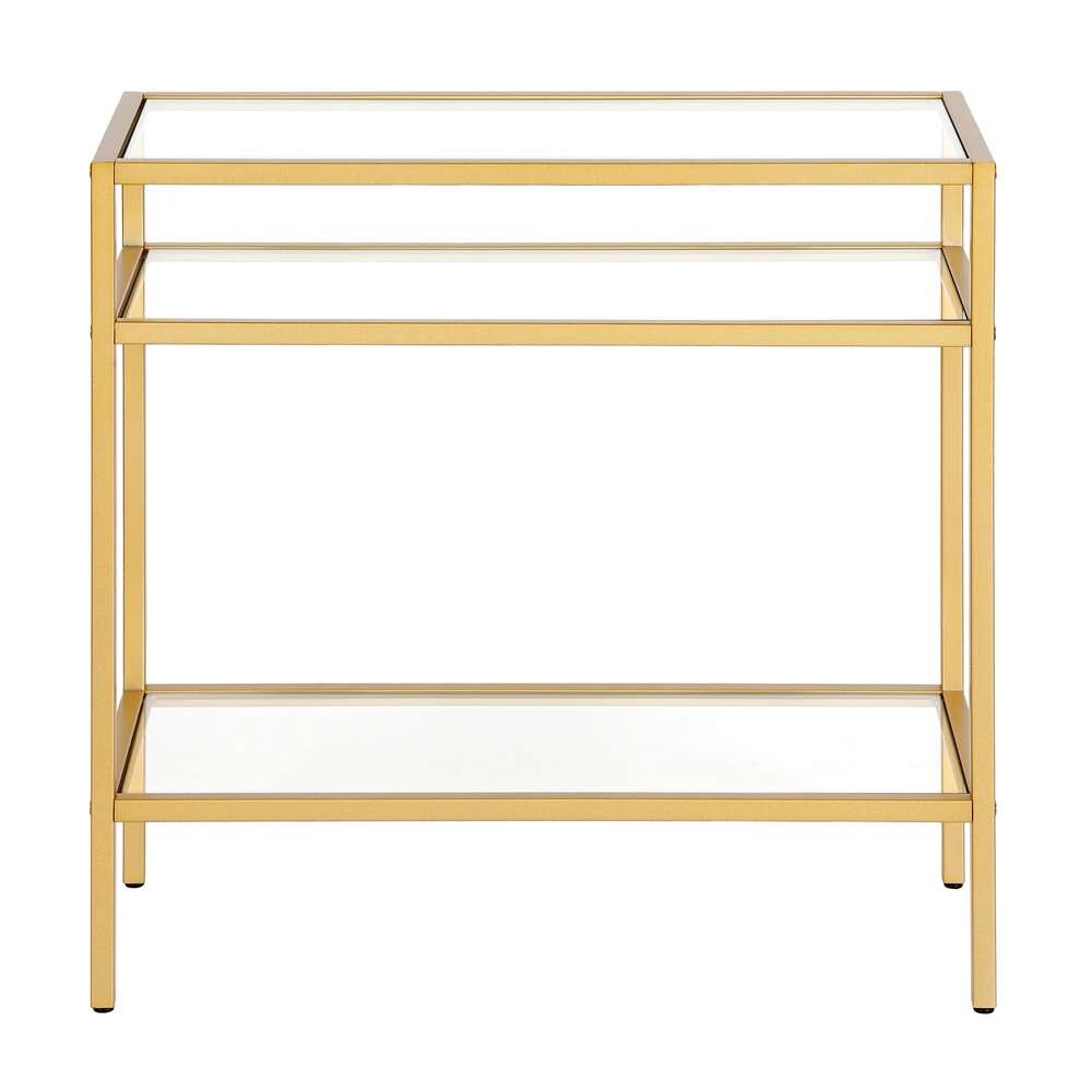 Hudson & Canal - Sivil 24in Wide Rectangular Side Table in Brass - ST0478 veiw 3