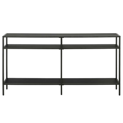Hudson & Canal - Sivil 55in Wide Rectangular Console Table with Metal Shelves in Blackened Bronze - AT0892 veiw 3