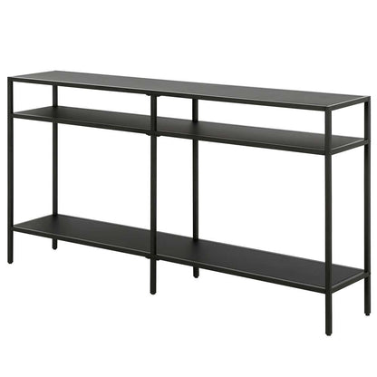 Hudson & Canal - Sivil 55in Wide Rectangular Console Table with Metal Shelves in Blackened Bronze - AT0892 veiw 4