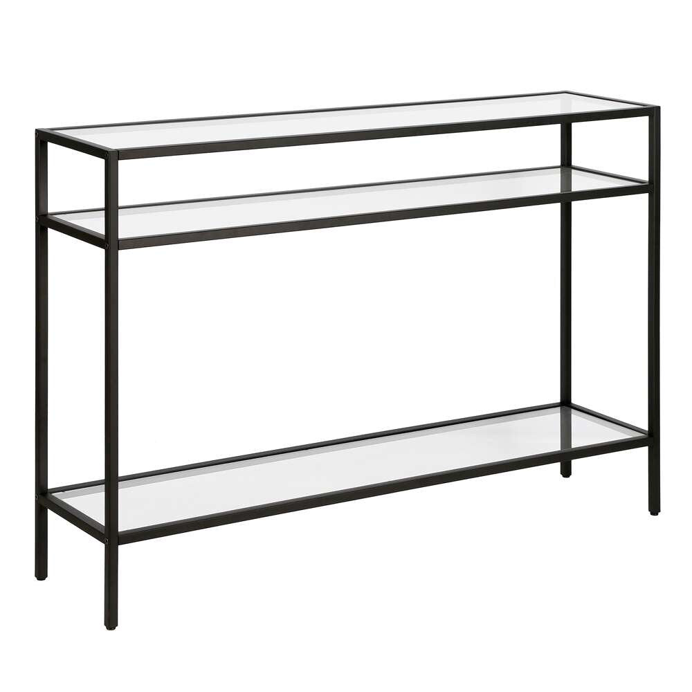 Hudson & Canal - Siviline 42in Wide Rectangular Console Table in Blackened Bronze - AT0574 veiw 1