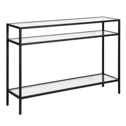 Hudson & Canal - Siviline 42in Wide Rectangular Console Table in Blackened Bronze - AT0574 veiw 1
