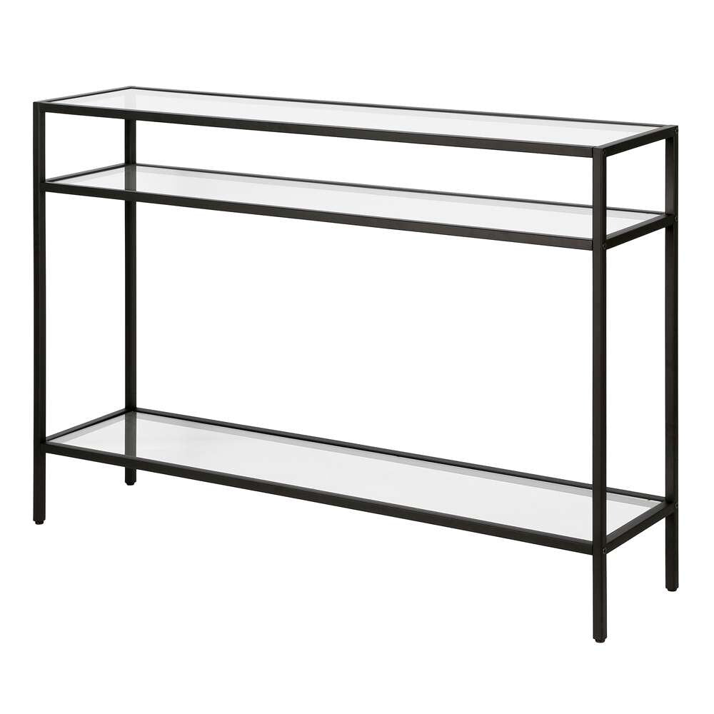 Hudson & Canal - Siviline 42in Wide Rectangular Console Table in Blackened Bronze - AT0574 veiw 4