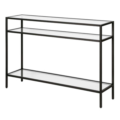 Hudson & Canal - Siviline 42in Wide Rectangular Console Table in Blackened Bronze - AT0574 veiw 4
