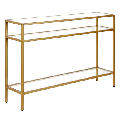 Hudson & Canal - Siviline 42in Wide Rectangular Console Table in Brass - AT0575 veiw 1
