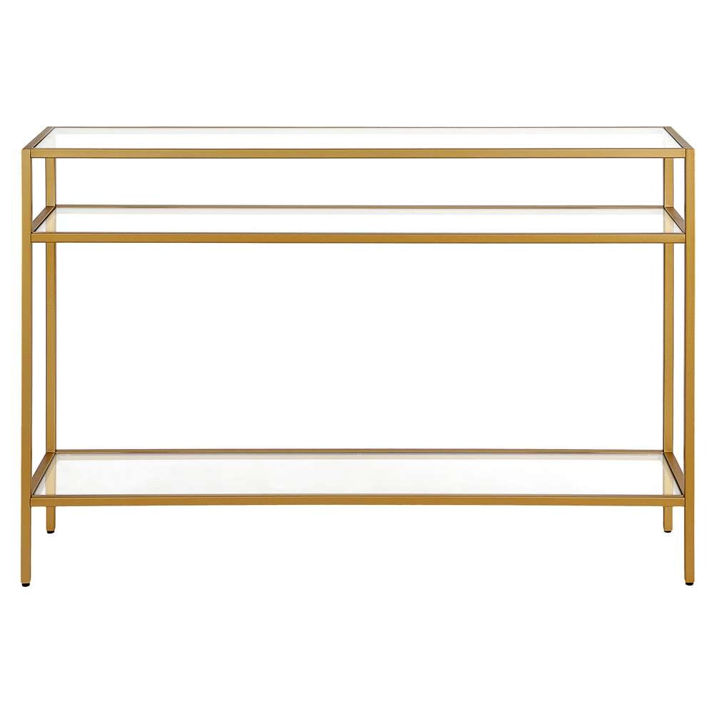 Hudson & Canal - Siviline 42in Wide Rectangular Console Table in Brass - AT0575 veiw 3