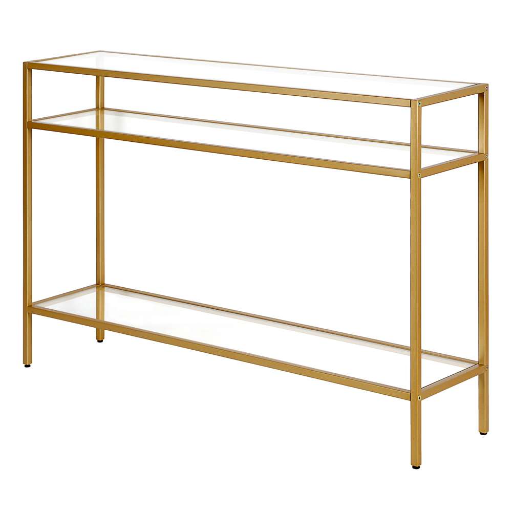 Hudson & Canal - Siviline 42in Wide Rectangular Console Table in Brass - AT0575 veiw 4