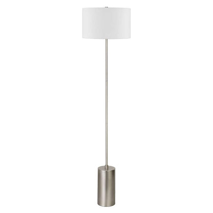 Hudson & Canal - Somerset 64in Tall Floor Lamp with Fabric Shade in Brushed Nickel/White - FL1601 veiw 1