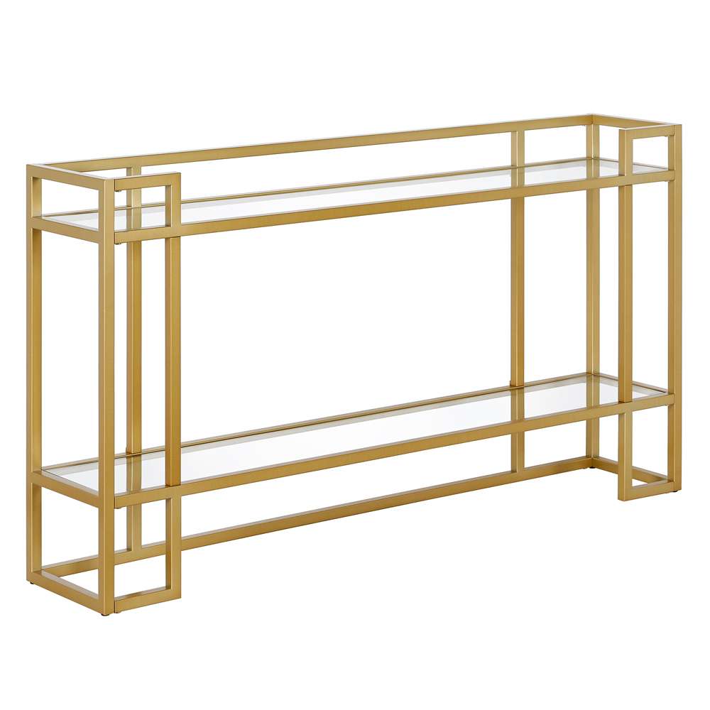 Hudson & Canal - Uriel 52in Wide Rectangular Console Table in Brass - AT1040 veiw 1