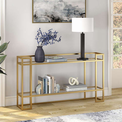 Hudson & Canal - Uriel 52in Wide Rectangular Console Table in Brass - AT1040 veiw 2
