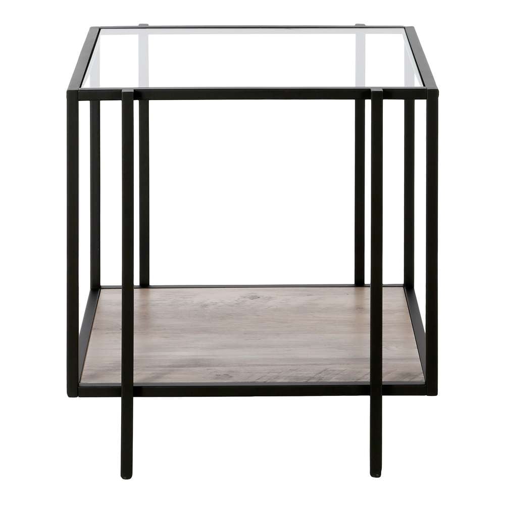 Hudson & Canal - Vireo 20in Wide Square Side Table with MDF Shelf in Blackened Bronze/Gray Oak - ST0941 veiw 3