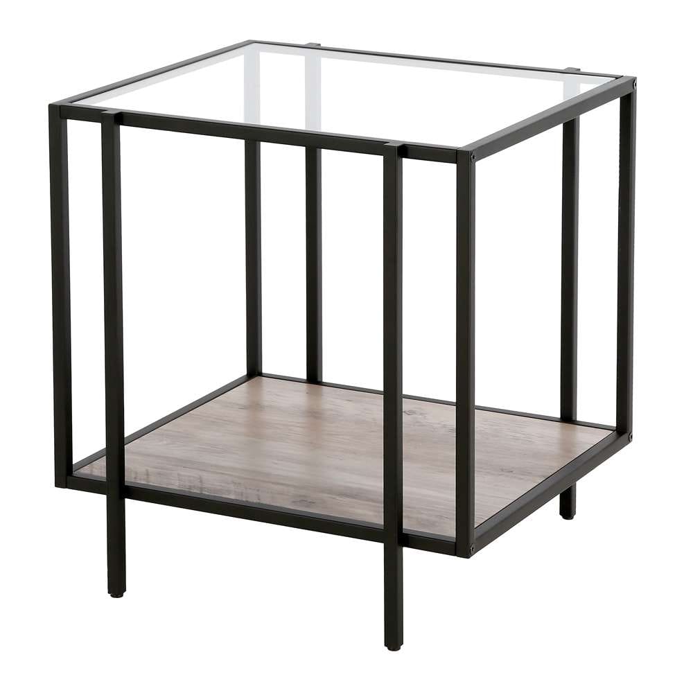 Hudson & Canal - Vireo 20in Wide Square Side Table with MDF Shelf in Blackened Bronze/Gray Oak - ST0941 veiw 4