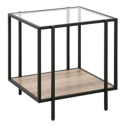 Hudson & Canal - Vireo 20in Wide Square Side Table with MDF Shelf in Blackened Bronze/Limed Oak - ST0942 veiw 1