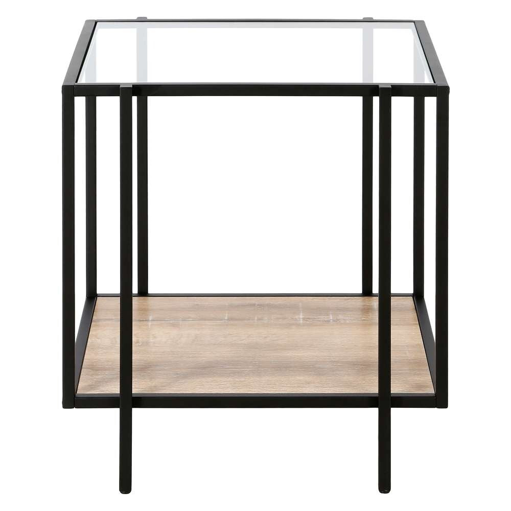 Hudson & Canal - Vireo 20in Wide Square Side Table with MDF Shelf in Blackened Bronze/Limed Oak - ST0942 veiw 3