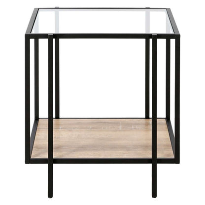 Hudson & Canal - Vireo 20in Wide Square Side Table with MDF Shelf in Blackened Bronze/Limed Oak - ST0942 veiw 3