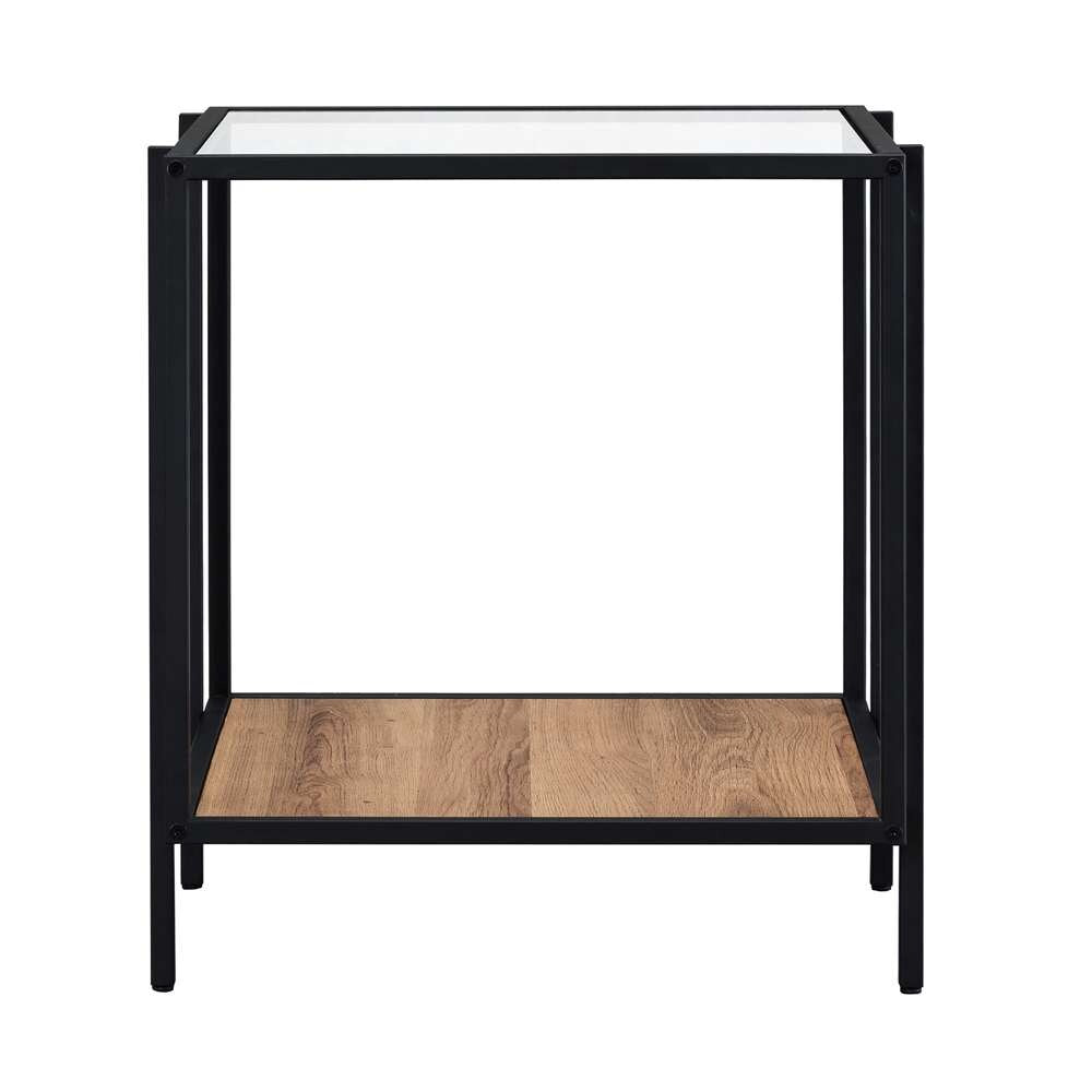 Hudson & Canal - Vireo 20in Wide Square Side Table with MDF Shelf in Blackened Bronze/Rustic Oak - ST0558 veiw 5