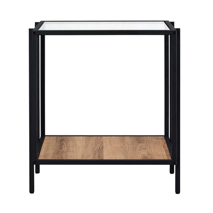 Hudson & Canal - Vireo 20in Wide Square Side Table with MDF Shelf in Blackened Bronze/Rustic Oak - ST0558 veiw 5
