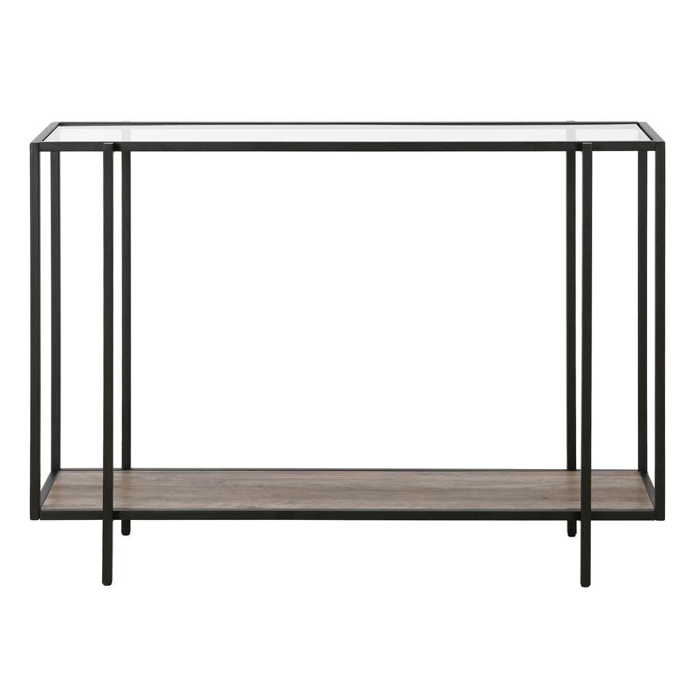 Hudson & Canal - Vireo 42in Wide Rectangular Console Table with MDF Shelf in Blackened Bronze/Gray Oak - AT0937 veiw 3