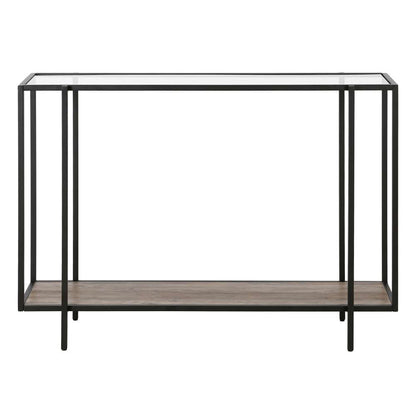 Hudson & Canal - Vireo 42in Wide Rectangular Console Table with MDF Shelf in Blackened Bronze/Gray Oak - AT0937 veiw 3