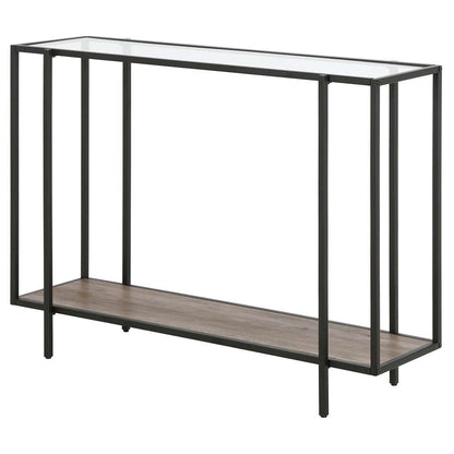 Hudson & Canal - Vireo 42in Wide Rectangular Console Table with MDF Shelf in Blackened Bronze/Gray Oak - AT0937 veiw 4