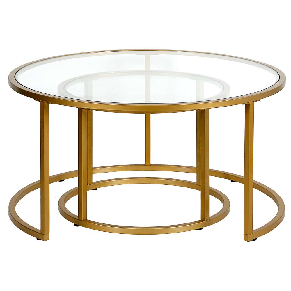 Hudson & Canal - Watson Round Nested Coffee Table in Brass - CT0587 veiw 4