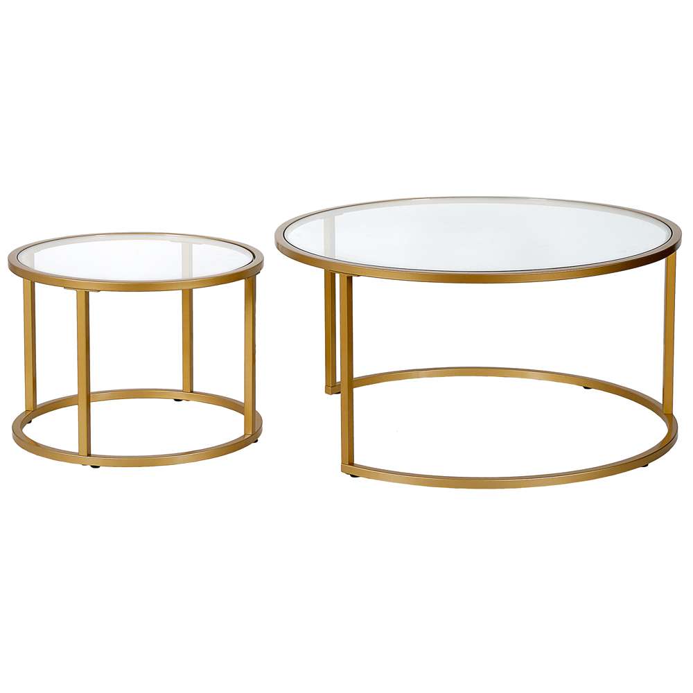 Hudson & Canal - Watson Round Nested Coffee Table in Brass - CT0587 veiw 5