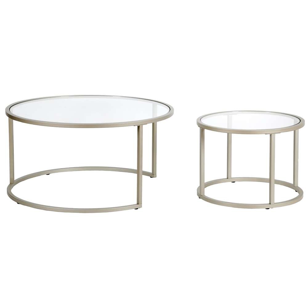 Hudson & Canal - Watson Round Nested Coffee Table in Satin Nickel - CT0588 veiw 4