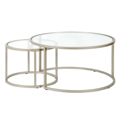 Hudson & Canal - Watson Round Nested Coffee Table in Satin Nickel - CT0588 veiw 5