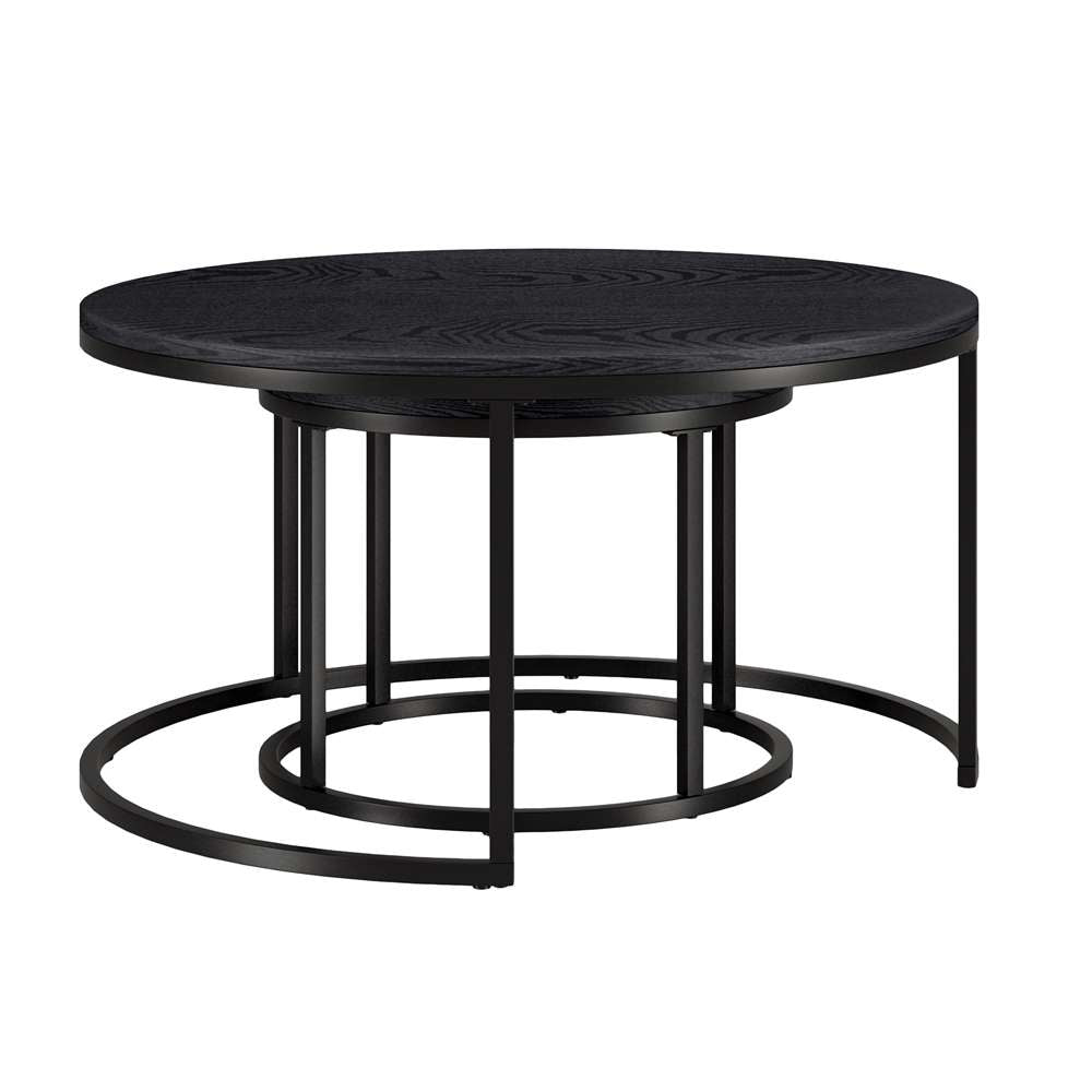 Hudson & Canal - Watson Round Nested Coffee Table with MDF Top in Blackened Bronze/Black Grain - CT1547 veiw 3